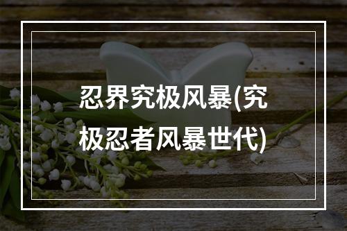 忍界究极风暴(究极忍者风暴世代)