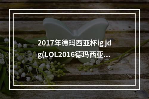 2017年德玛西亚杯ig jdg(LOL2016德玛西亚杯RNG战队 2016德玛西亚杯苏州站RNG)