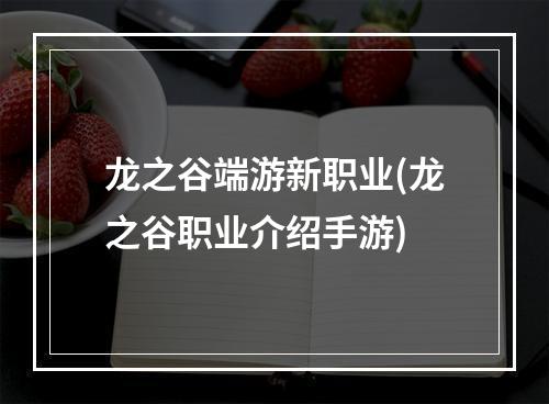 龙之谷端游新职业(龙之谷职业介绍手游)