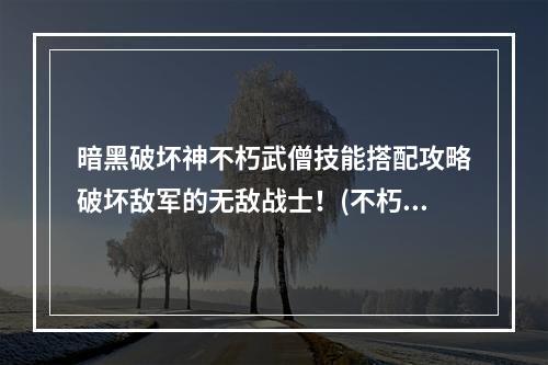 暗黑破坏神不朽武僧技能搭配攻略破坏敌军的无敌战士！(不朽武僧入门指南掌握这些技能，不再惧怕任何敌人！)