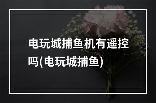 电玩城捕鱼机有遥控吗(电玩城捕鱼)