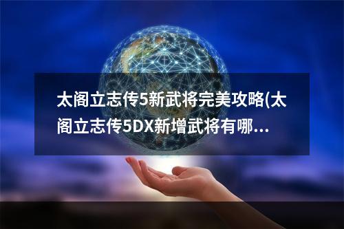 太阁立志传5新武将完美攻略(太阁立志传5DX新增武将有哪些 100名新增武将一览)