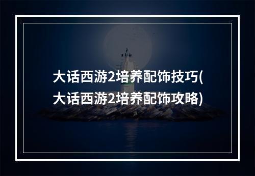 大话西游2培养配饰技巧(大话西游2培养配饰攻略)