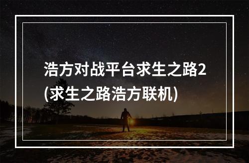 浩方对战平台求生之路2(求生之路浩方联机)