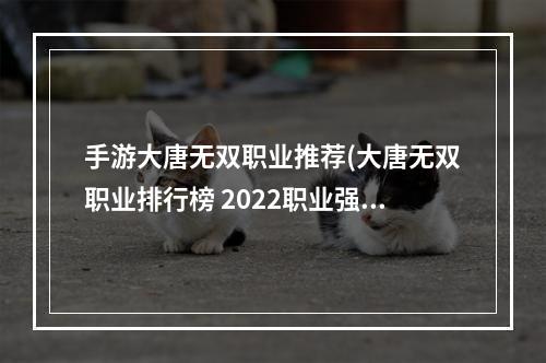 手游大唐无双职业推荐(大唐无双职业排行榜 2022职业强度排行 )