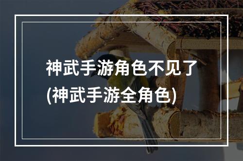 神武手游角色不见了(神武手游全角色)