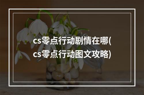 cs零点行动剧情在哪(cs零点行动图文攻略)