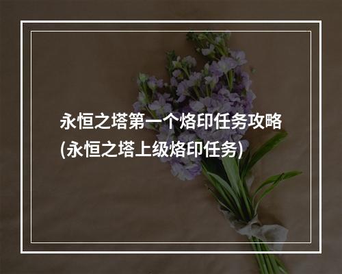 永恒之塔第一个烙印任务攻略(永恒之塔上级烙印任务)