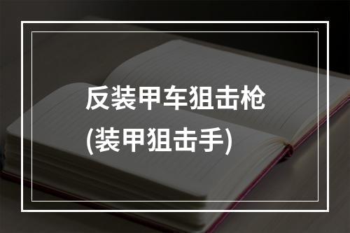 反装甲车狙击枪(装甲狙击手)