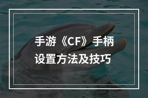 手游《CF》手柄设置方法及技巧