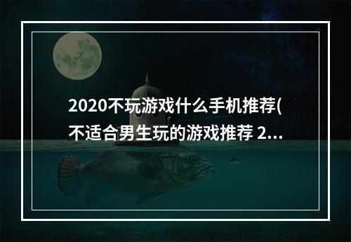 2020不玩游戏什么手机推荐(不适合男生玩的游戏推荐 2022不适合男生玩的游戏有哪些)