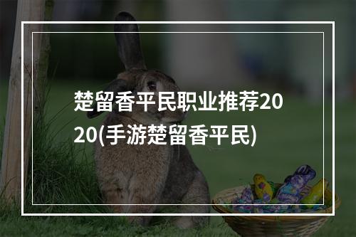 楚留香平民职业推荐2020(手游楚留香平民)