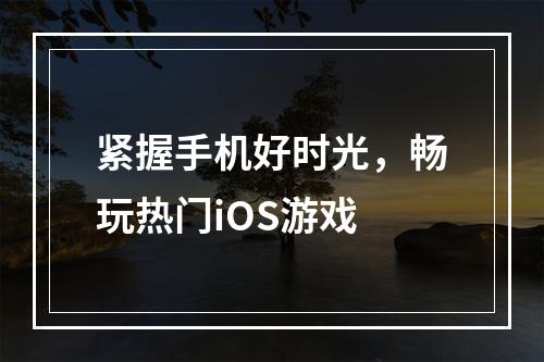 紧握手机好时光，畅玩热门iOS游戏