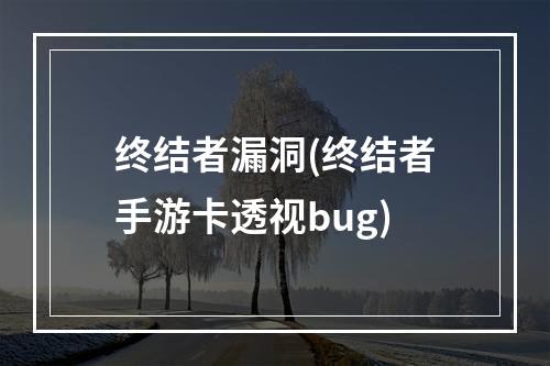 终结者漏洞(终结者手游卡透视bug)