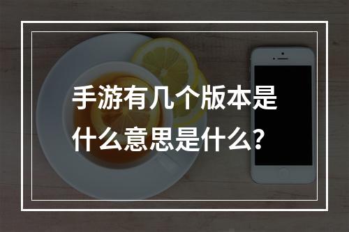 手游有几个版本是什么意思是什么？