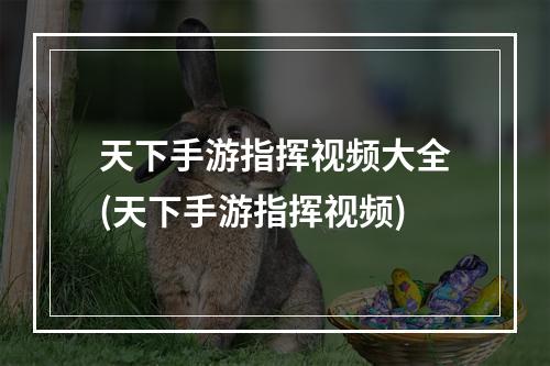 天下手游指挥视频大全(天下手游指挥视频)