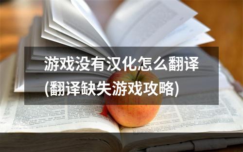 游戏没有汉化怎么翻译(翻译缺失游戏攻略)