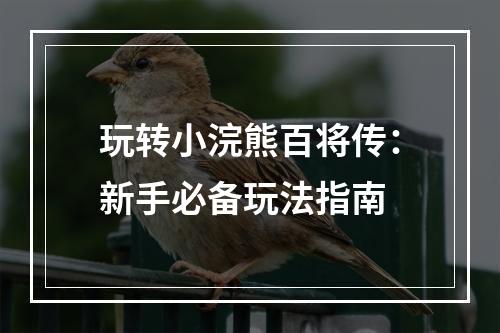 玩转小浣熊百将传：新手必备玩法指南