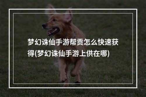 梦幻诛仙手游帮贡怎么快速获得(梦幻诛仙手游上供在哪)