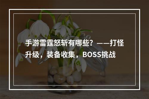 手游雷霆怒斩有哪些？——打怪升级，装备收集，BOSS挑战