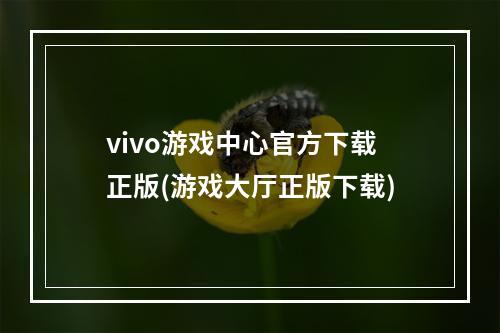 vivo游戏中心官方下载正版(游戏大厅正版下载)