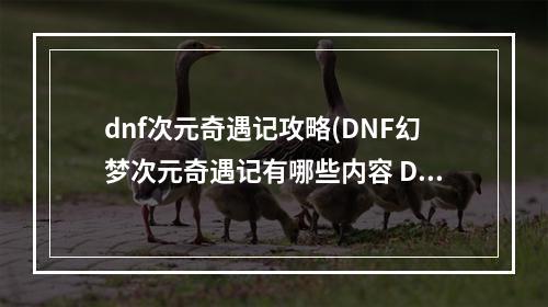 dnf次元奇遇记攻略(DNF幻梦次元奇遇记有哪些内容 DNF幻梦次元奇遇记是)