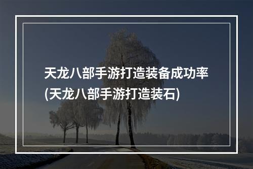 天龙八部手游打造装备成功率(天龙八部手游打造装石)