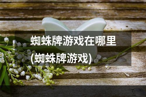 蜘蛛牌游戏在哪里(蜘蛛牌游戏)