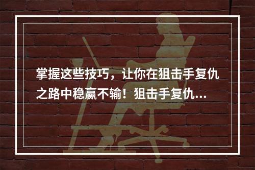 掌握这些技巧，让你在狙击手复仇之路中稳赢不输！狙击手复仇之路攻略技巧分享