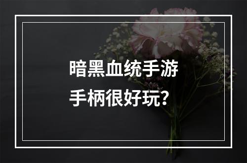 暗黑血统手游手柄很好玩？