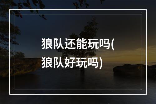 狼队还能玩吗(狼队好玩吗)