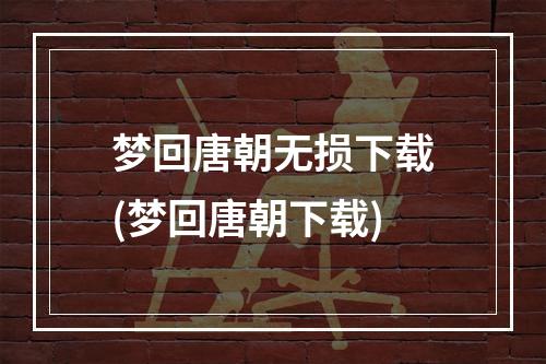 梦回唐朝无损下载(梦回唐朝下载)