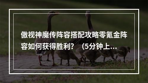 傲视神魔传阵容搭配攻略零氪金阵容如何获得胜利？（5分钟上手通关，玩家必看）