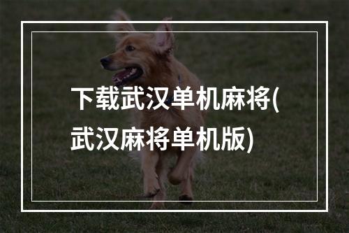 下载武汉单机麻将(武汉麻将单机版)