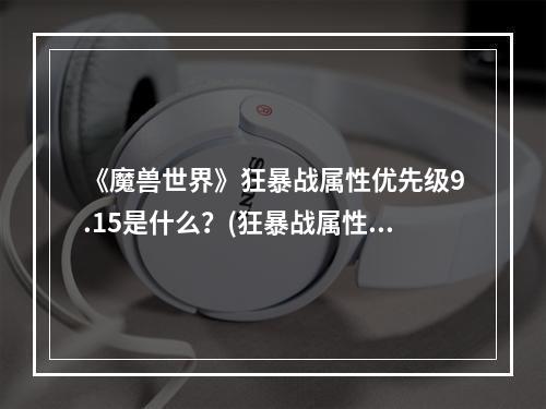 《魔兽世界》狂暴战属性优先级9.15是什么？(狂暴战属性)