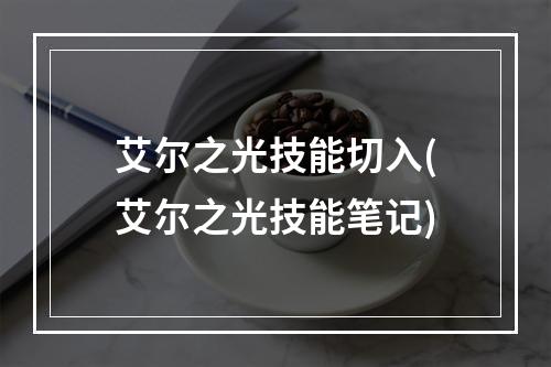 艾尔之光技能切入(艾尔之光技能笔记)