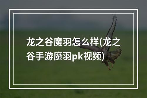 龙之谷魔羽怎么样(龙之谷手游魔羽pk视频)