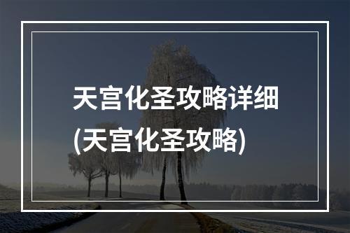 天宫化圣攻略详细(天宫化圣攻略)