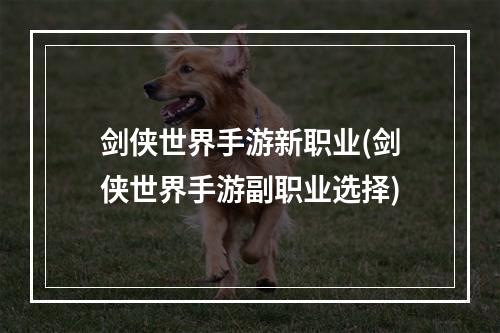 剑侠世界手游新职业(剑侠世界手游副职业选择)