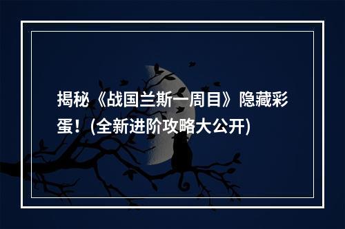 揭秘《战国兰斯一周目》隐藏彩蛋！(全新进阶攻略大公开)