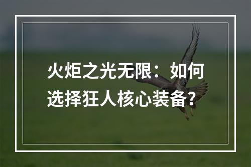 火炬之光无限：如何选择狂人核心装备？