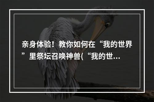 亲身体验！教你如何在“我的世界”里祭坛召唤神兽(“我的世界”最新神兽解锁攻略，完成时空祭坛的召唤！)