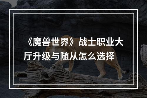 《魔兽世界》战士职业大厅升级与随从怎么选择