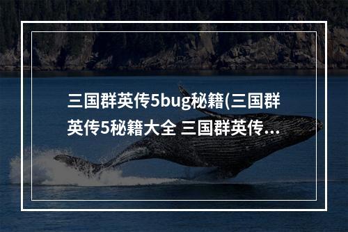 三国群英传5bug秘籍(三国群英传5秘籍大全 三国群英传5秘籍代码一览)