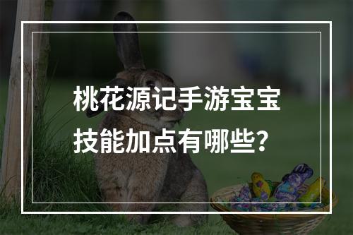 桃花源记手游宝宝技能加点有哪些？