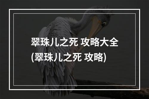 翠珠儿之死 攻略大全(翠珠儿之死 攻略)