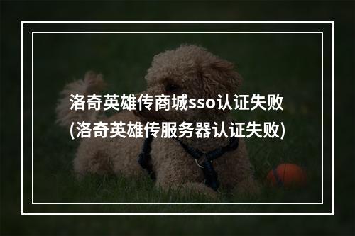 洛奇英雄传商城sso认证失败(洛奇英雄传服务器认证失败)