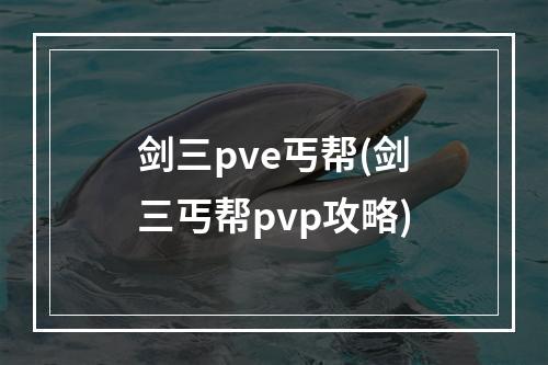 剑三pve丐帮(剑三丐帮pvp攻略)