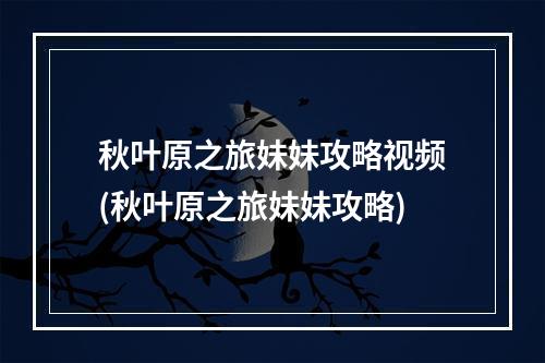 秋叶原之旅妹妹攻略视频(秋叶原之旅妹妹攻略)