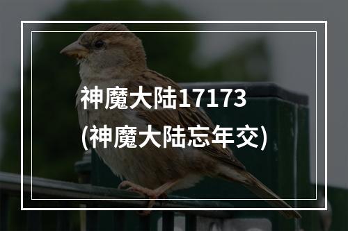 神魔大陆17173(神魔大陆忘年交)